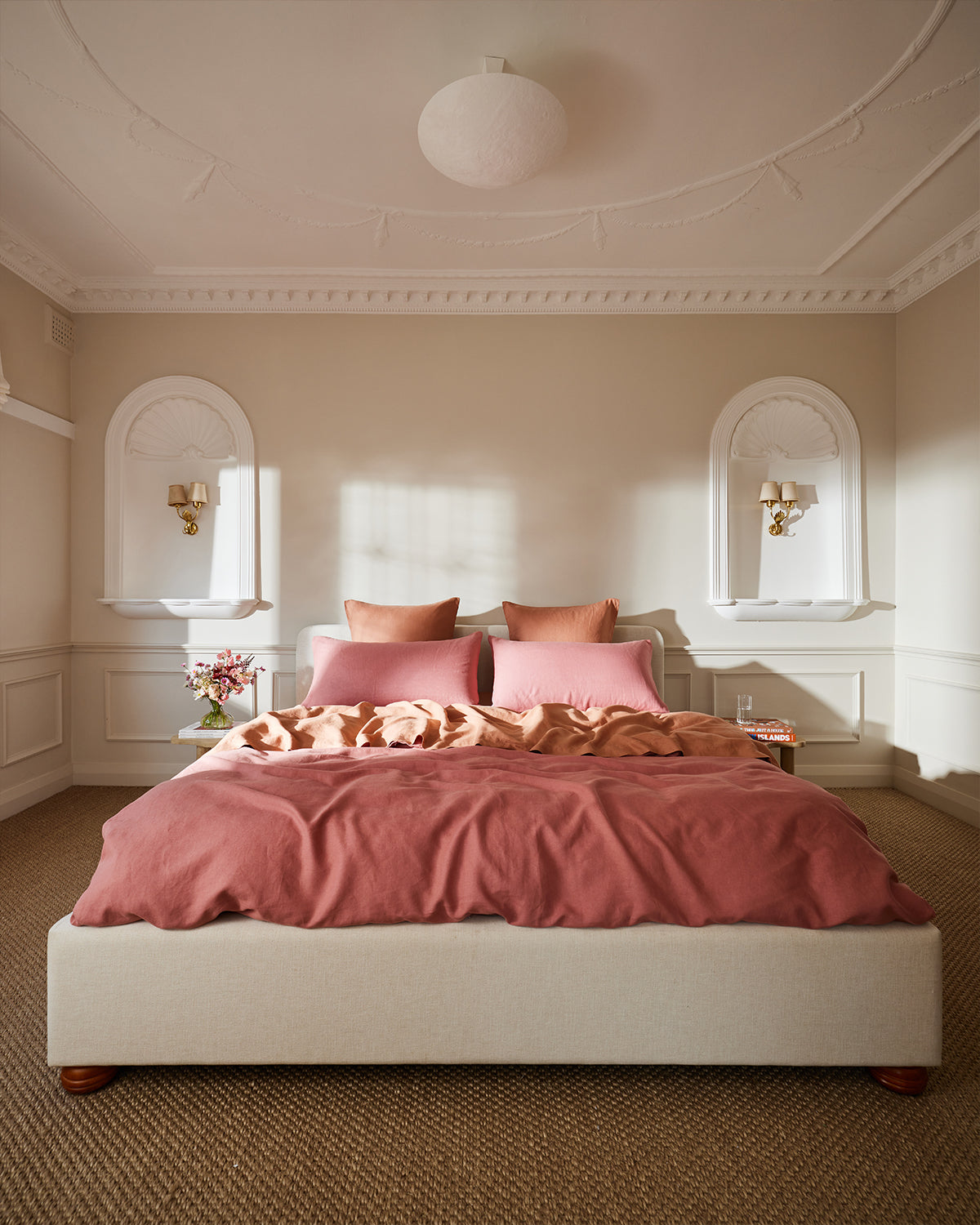Pink Clay 100% French Flax Linen Duvet Cover Set