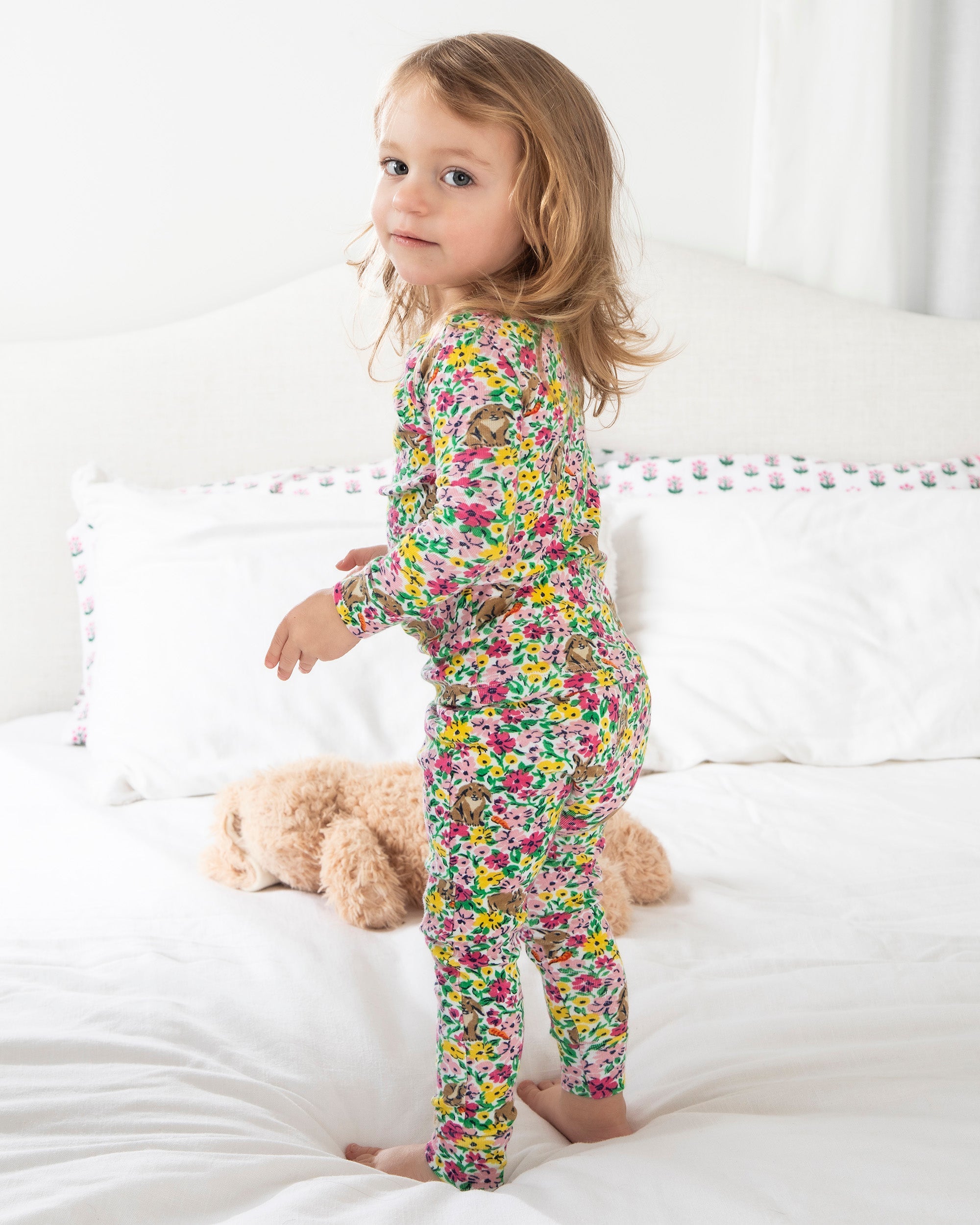 Bunny Trail - Kids Pajama Set - Spring Meadow