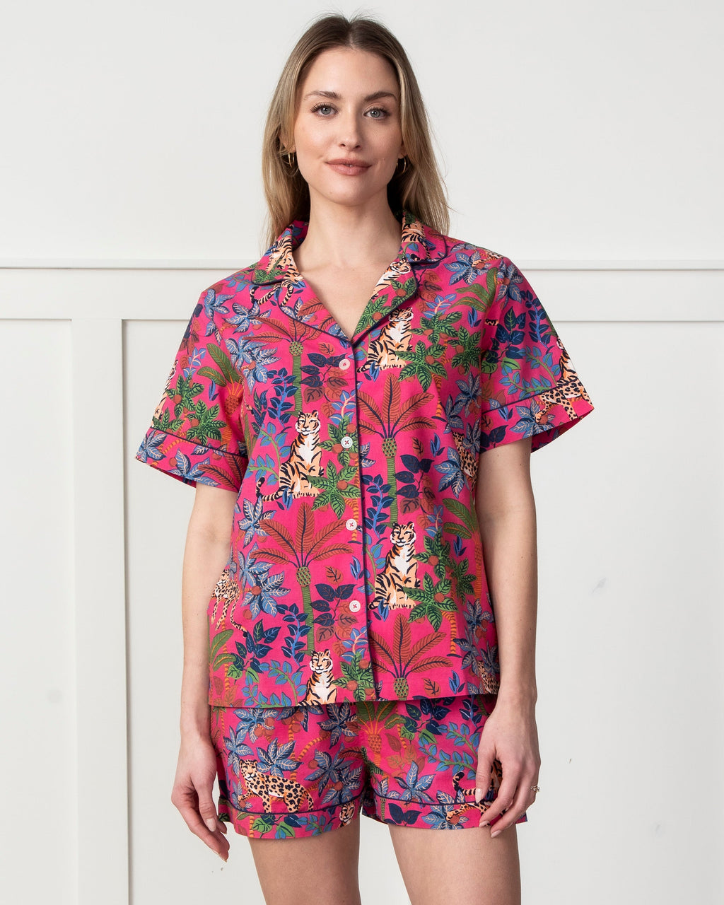 Big Cat Energy - Short Sleep Set - Fuchsia