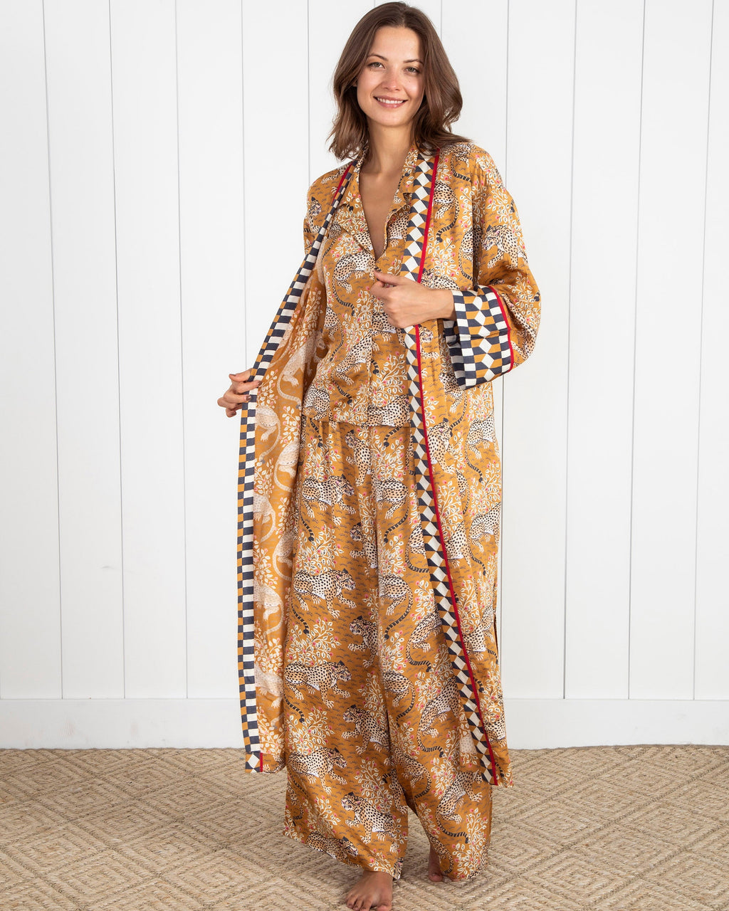 Bagheera - Satin Wildest Dreams Pajama Set - Tobacco