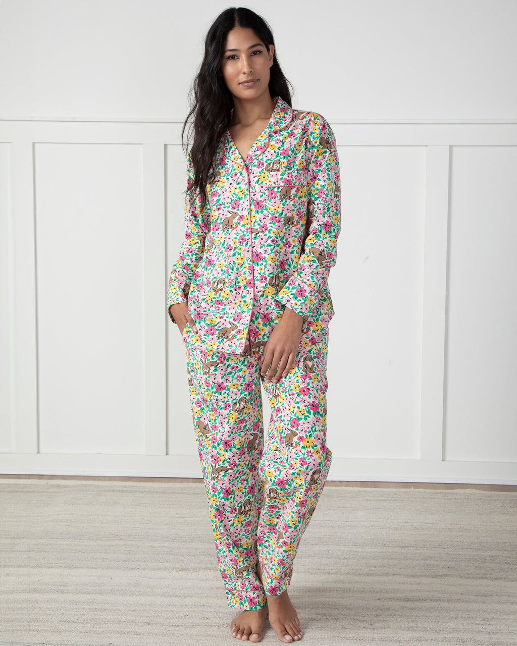 Bunny Trail - Long Sleep Set - Spring Meadow