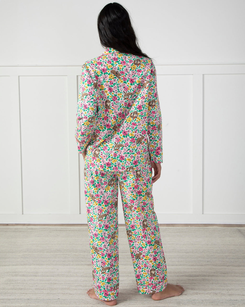 Bunny Trail - Long Sleep Set - Spring Meadow