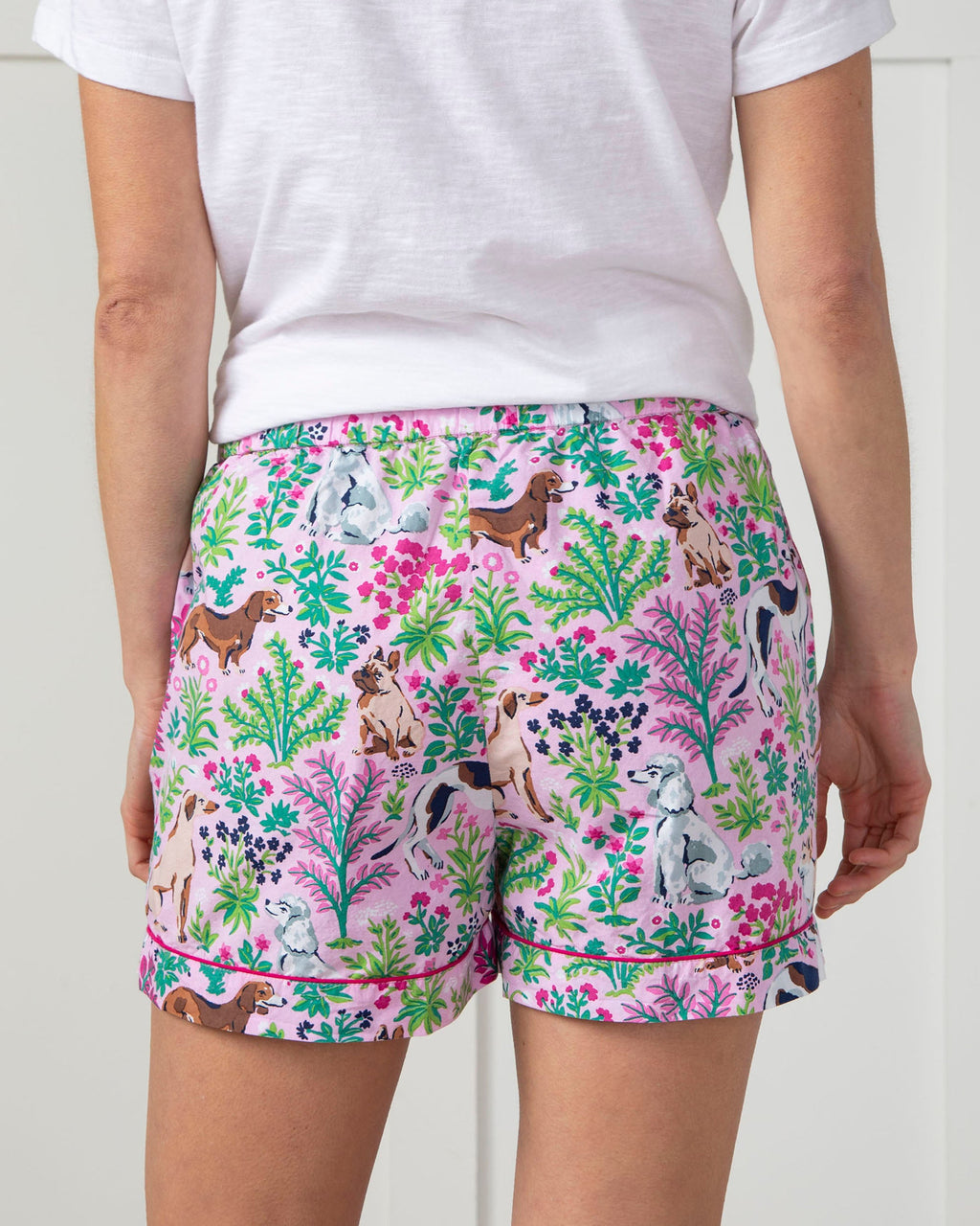 Must Love Dogs - Pajama Shorts - Pink Peony