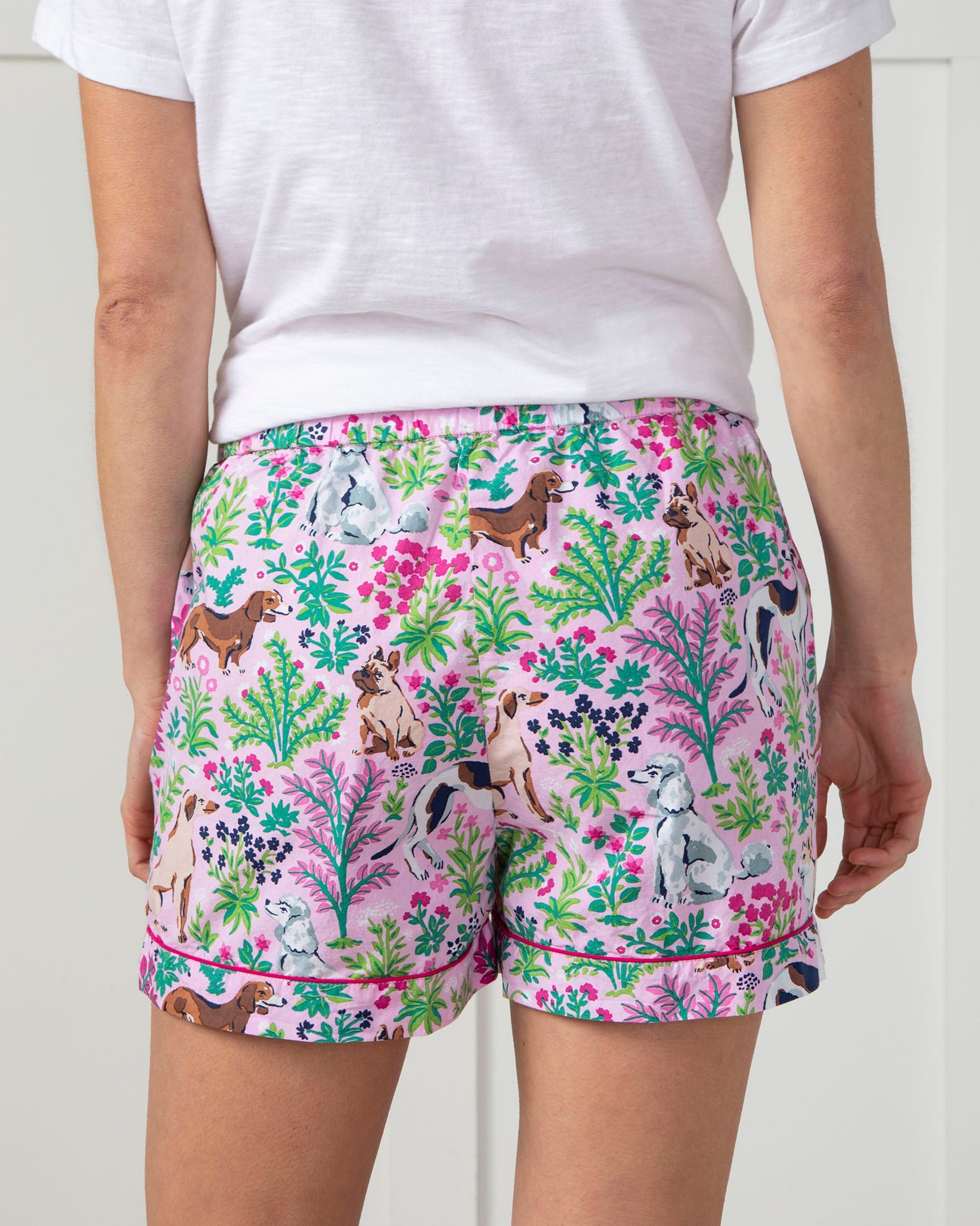 Must Love Dogs - Pajama Shorts - Pink Peony