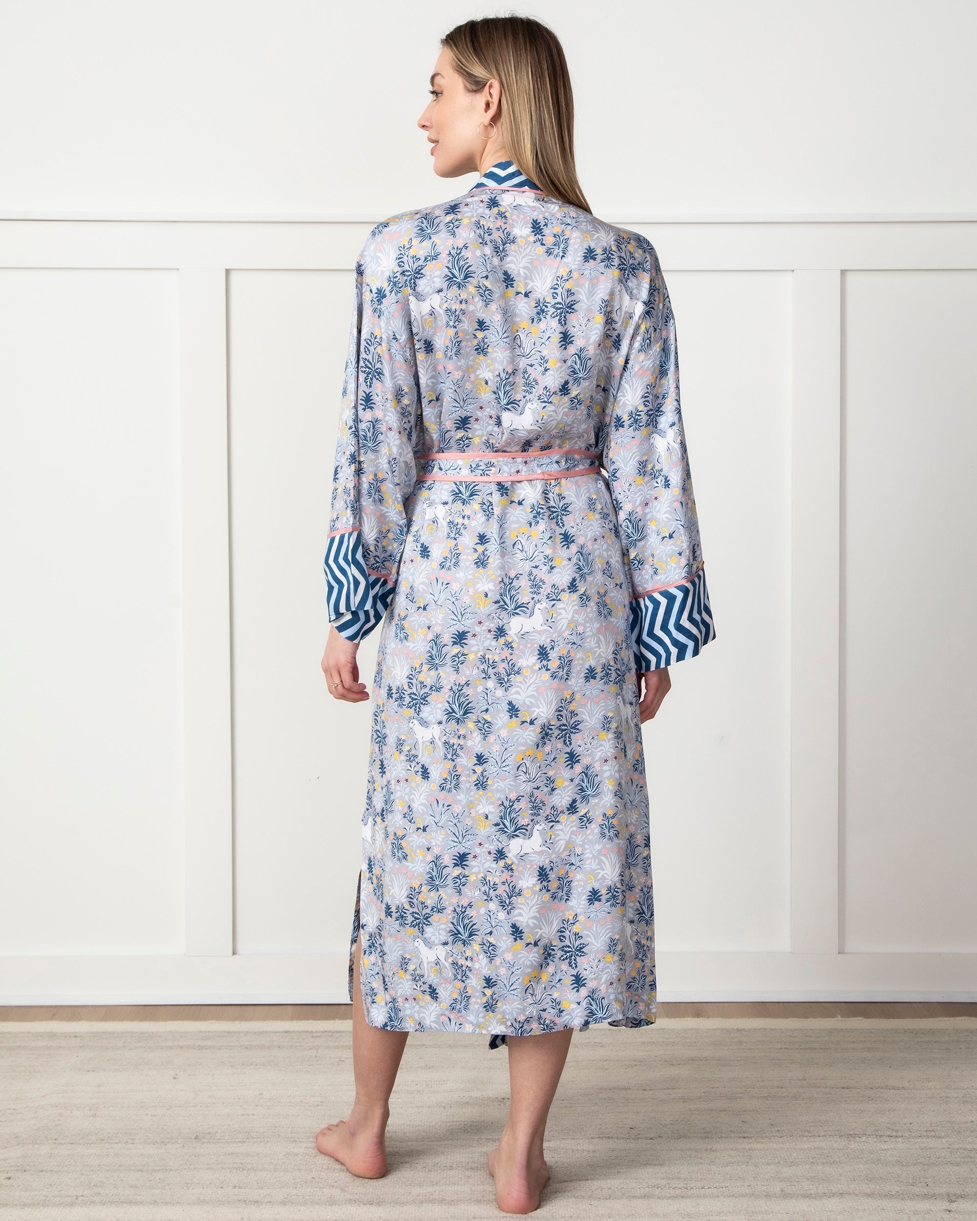 Unicorn's Garden - Satin Robe - Silver