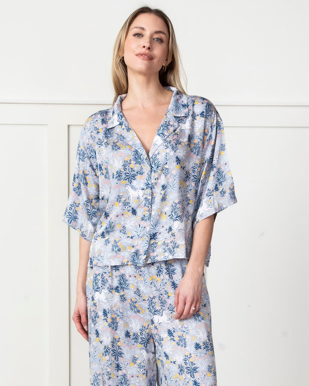 Unicorn's Garden - Satin Wildest Dreams Pajama Set - Silver