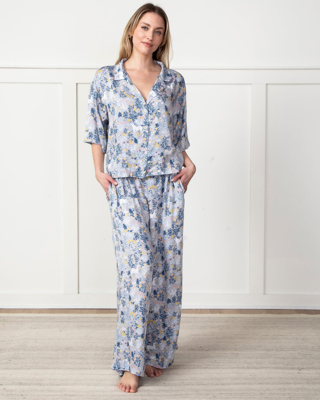 Unicorn's Garden - Satin Wildest Dreams Pajama Set - Silver