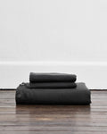 Charcoal 100% French Flax Linen Duvet Cover Set
